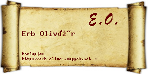 Erb Olivér névjegykártya